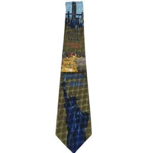 Davvero Benino New York City Statue of Liberty Rockefeller Center Novelty Tie